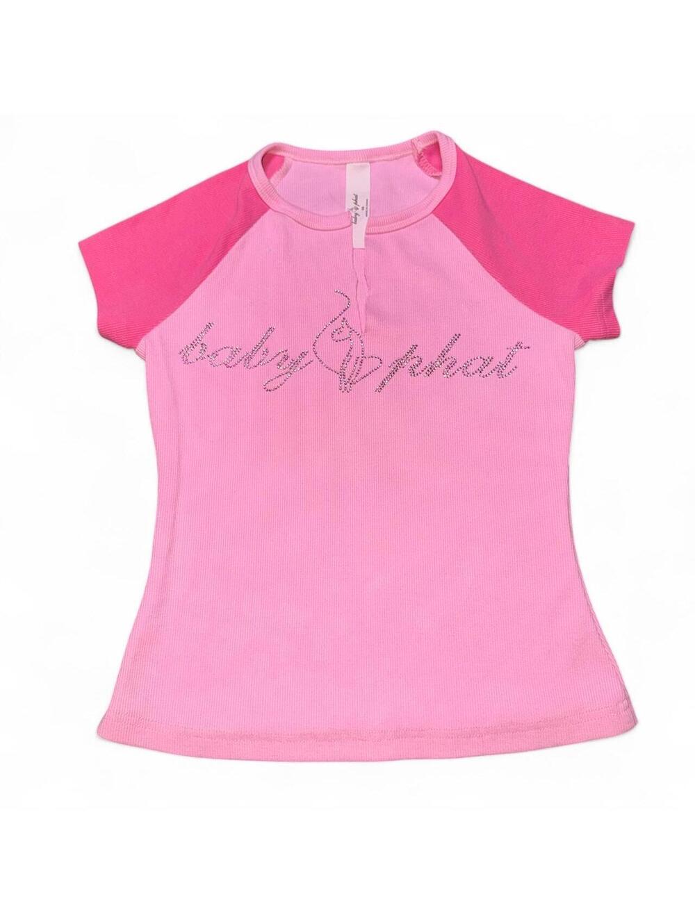 Baby Phat pink rhinestone logo baby tee